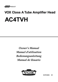 Para ver o documento Vox-amplification-usa AC4TVH Manual do Utilizador