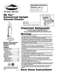 Para ver o documento Pacific-digital Upright Vacuum Cleaner Manual do Utilizador