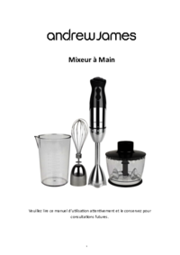 Para ver o documento Andrew-james AJ000022 Hand Blender Manual do Utilizador