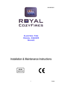 Para ver o documento Crosslee C603RElectricFire Manual do Utilizador