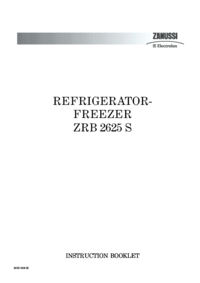 Para ver o documento Zanussi-Electrolux ZRB2625S Manual do Utilizador